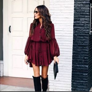 Vici Manchester Adjustable Balloon Sleeve Dress M